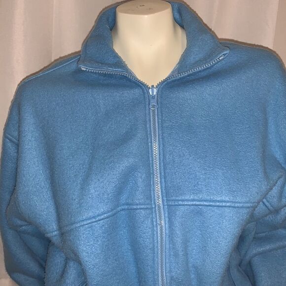 VGT 80’s pastel blue fleece zip up sweater. Large - Picture 3 of 9